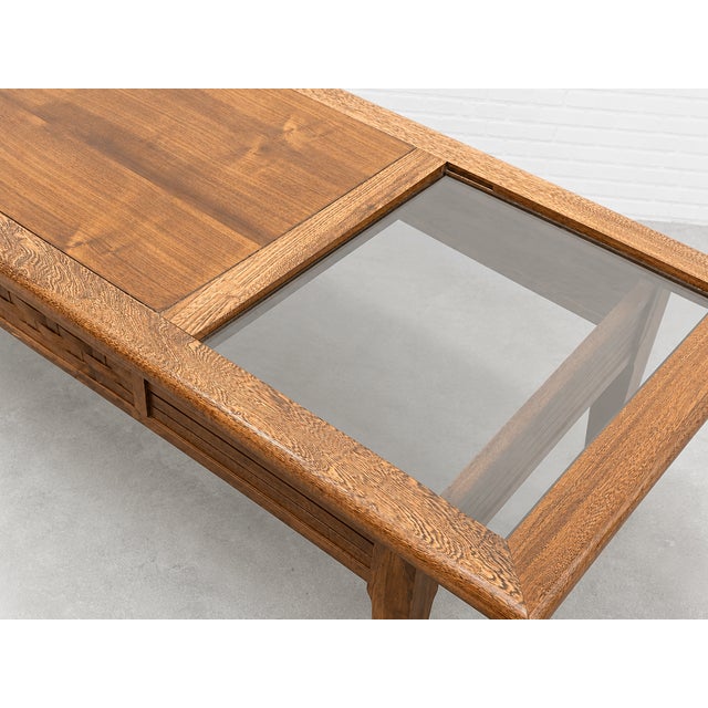 1960s Mid Century Modern Walnut + Smoked Glass Coffee Table by Lane Furniture For Sale - Image 5 of 8