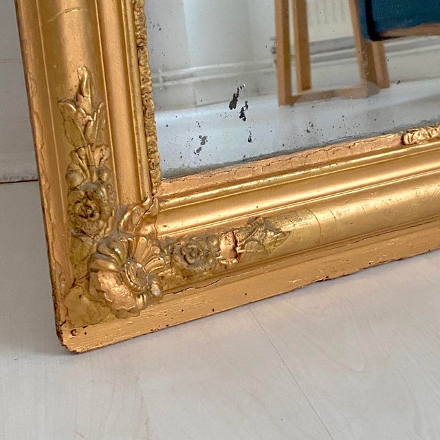 Mercury Mirror in Wood and Gilded Stucco, 19th Century For Sale - Image 10 of 13