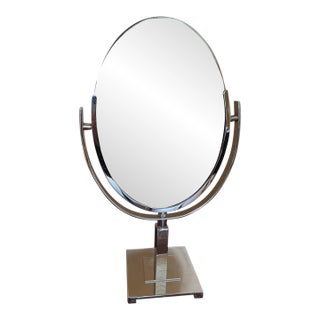 Vintage Tabletop Vanity Chrome Mirror For Sale