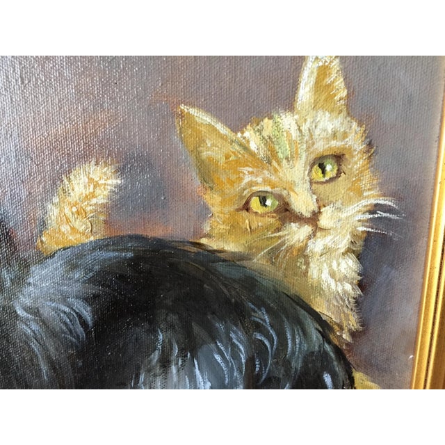 "Frenemies" Cairn Dog and Ginger Cat Painting For Sale - Image 4 of 6
