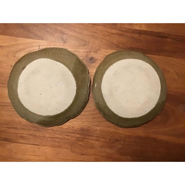 1970s Hand Thrown Ceramic Platters Artist Beth Eagan - Set of 2 For Sale - Image 5 of 11