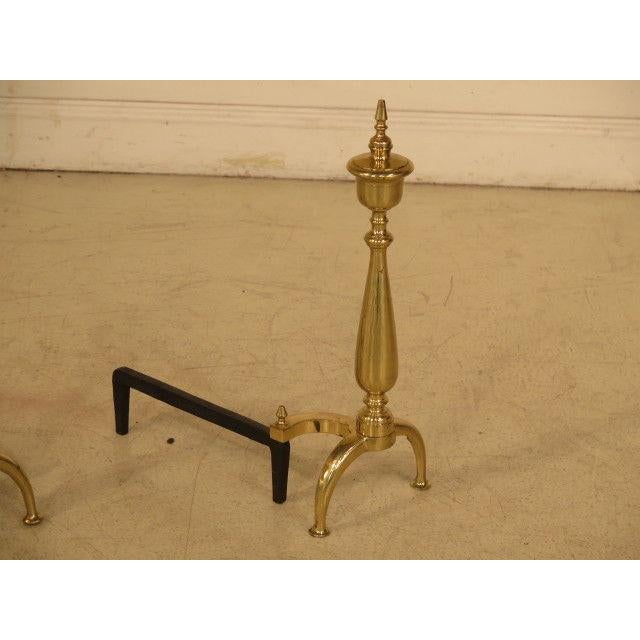 Federal Style Brass Fireplace Andirons a Pair Chairish