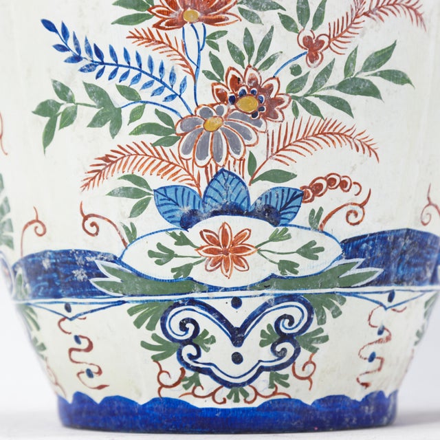 Vintage Dutch Delft Polychrome Lidded Ginger Jar in Floral Pattern For Sale - Image 16 of 17
