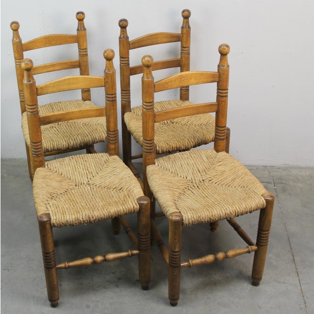 Brutalist Chairs from Charles Dudouyt, 1950s, Set of 4 For Sale - Image 6 of 6