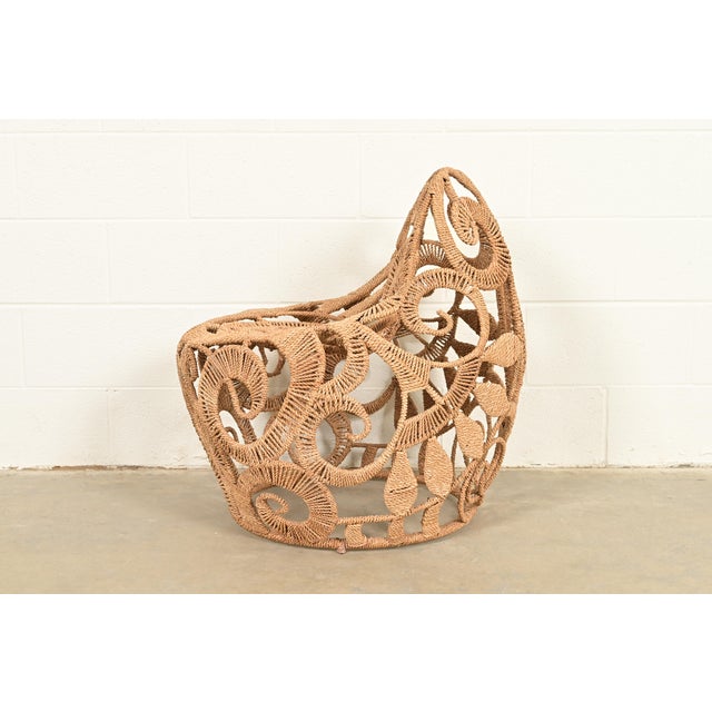 Organic Modern Rope Lace Lounge Chair by Jo-Liza For Sale - Image 10 of 12