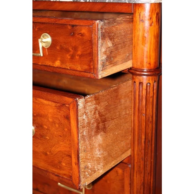 Louis XVI Dresser in Speckled Mahogany For Sale - Image 4 of 12