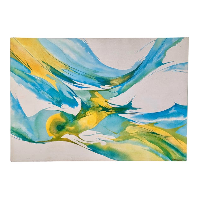 1972 Donovan Abstract Movement Painting on Canvas For Sale