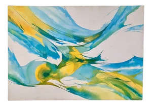 1972 Donovan Abstract Movement Painting on Canvas