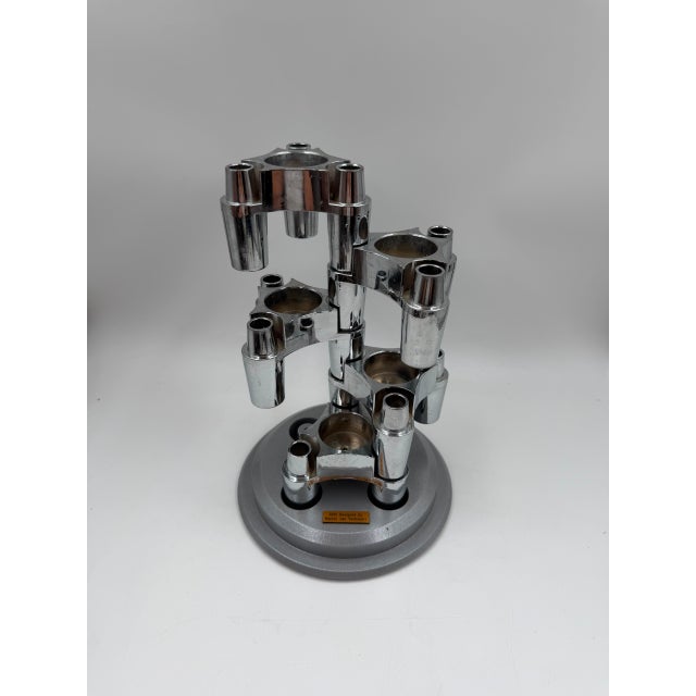 Modular Candleholder with Silver Aluminum Plug-in System in the style of Stoff Nagel, 1950s, Set of 4 For Sale - Image 9 of 14