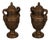 Neoclassical Style Large Pair Of Cast Bronze Covered Urns With Figural Relief For Sale