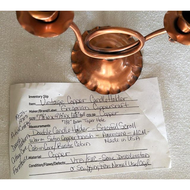 Gregorian Copper double candle holder features a graceful scroll design with a warm satin copper finish. Handcrafted in...