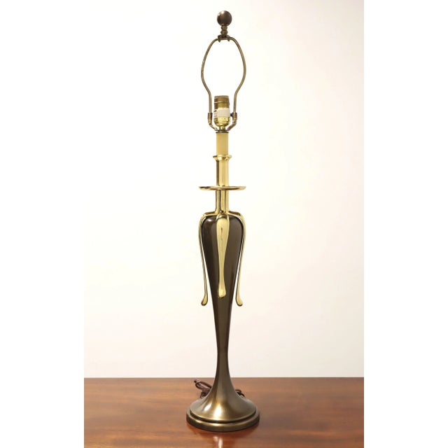 Mid 20th Century Art Deco Bronze With Brass "Drips" Table Lamp For Sale - Image 11 of 11