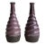 Pair of Vintage Twisted Violet Glazed Terracotta Pottery Vases, Mid 20th Century For Sale
