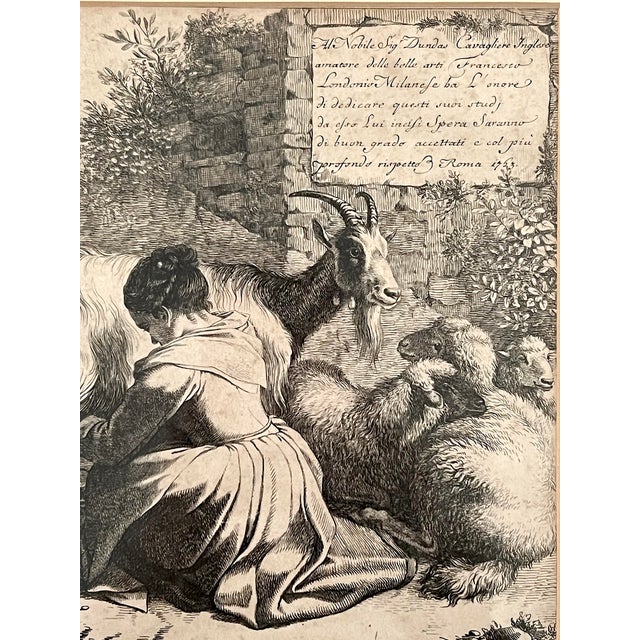 Ivory 12 Antique Italian Pastoral Scenes 1762-1763 by Francesco Londonio, Milan, Italy Set of Six Giltwood Framed Original Period Prints For Sale - Image 8 of 18