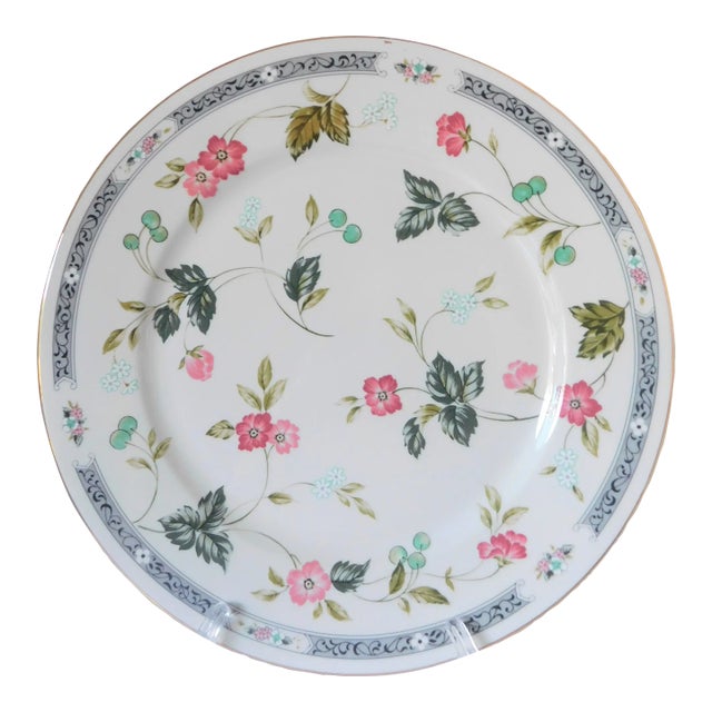 1980s Andra Sadek Vintage Floral Chinoiserie, Hollywood Regency Porcelain Cake/Serving Plate For Sale