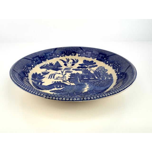 Antique Japanese Blue & White Transferware Chinoiserie Bowl For Sale In Little Rock - Image 6 of 9