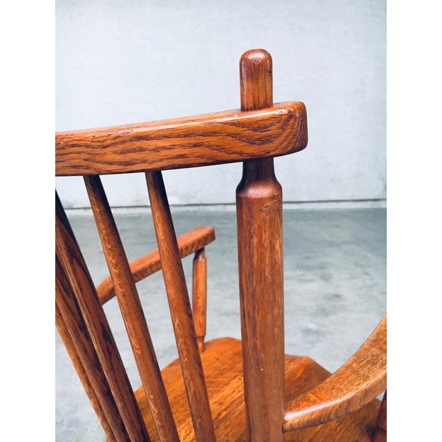 Vintage Midcentury Dutch Design Oak Arm Chair set of 4 by De Ster Gelderland. Made in the Netherlands, 1960's. Solid oak...