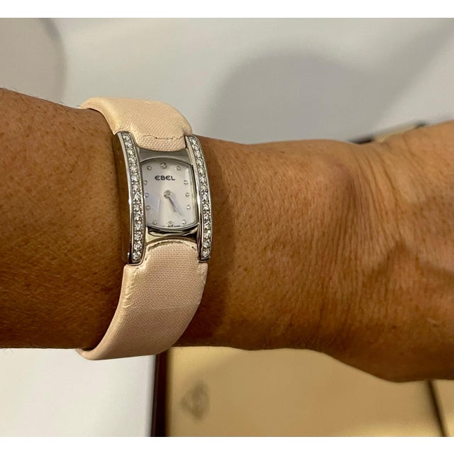 Ladies Ebel Beluga Stainless Steel with Diamonds E9057a28-10, Leather Pink Belt For Sale - Image 9 of 18