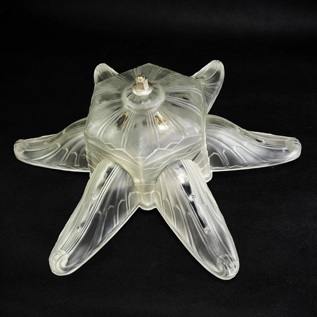 Metal Art Deco Smerel Chandeliers Denails by Hettier & Vincent, 1920s For Sale - Image 7 of 12