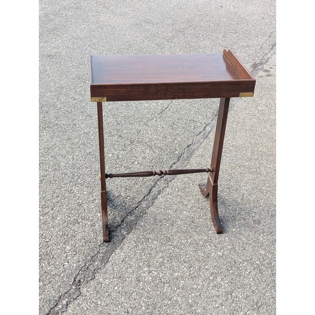 Vintage Ethan Allen 20th Century Vintage French Mahogany Occasional Side Table For Sale - Image 10 of 10