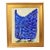 Original Blue Folk Art Chicken Hen Painting by Ruth Arenz Including the Antiqued Gold Wood Fame For Sale