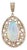 Vintage Art Deco Style Pear Opal and Diamond Teardrop Statement Pendant in Gilded 925 Silver, 1980s For Sale