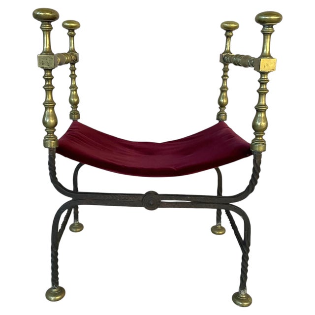 Metal Spanish Bronze & Wrought Iron Savonarola Chairs a Pair For Sale - Image 7 of 15
