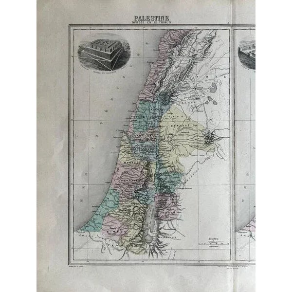Tribes and Maccabees Antique Map by Migeon, 1892 For Sale - Image 10 of 13