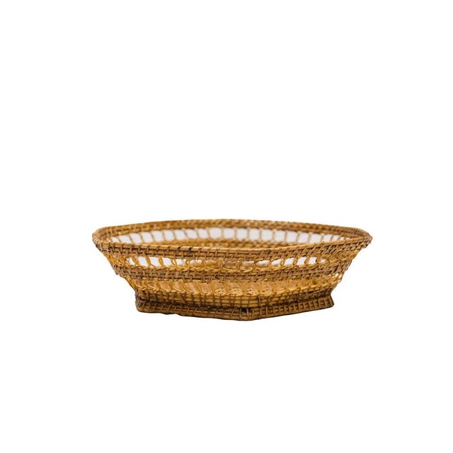 Contemporary Hexagonal Woven Basket, 20" For Sale - Image 3 of 4