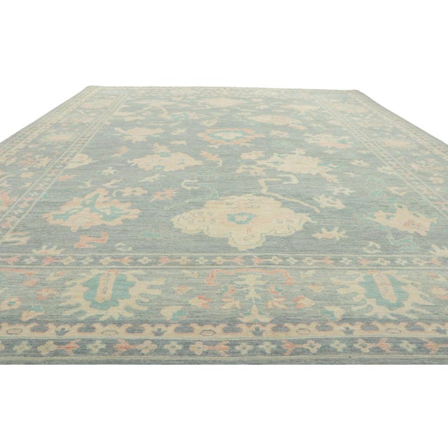Vintage Pastel Modern Oushak Rug - 10'00 X 13'08 For Sale - Image 4 of 9