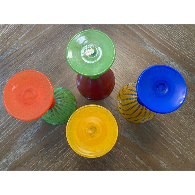 Up for sale is a stunning set of 4 hand-blown art glass goblets crafted by Transjö Hytta in Sweden. Each goblet features...