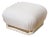 Vintage 80's Karl Springer Large Souffle Restored Ottoman or Bench With Stainless Steel Base and Off White Upholstery For Sale