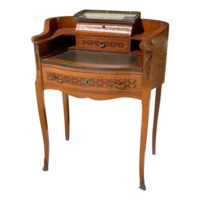 Louis XV / Louis XVI Transition Marquetry Desk For Sale
