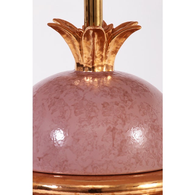 Large Vintage Italian Porcelain Lamp with Gold Detail, 1970s For Sale - Image 17 of 18