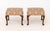 Pair of Kittinger Colonial Williamsburg Floral Upholstered Mahogany Stools, marked to interior leg. 18" H x 21" W x 16" D....