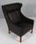 Scandinavian Wingback Chair in Teak and Leather attributed to Børge Mogensen for Fredericia For Sale - Image 3 of 9