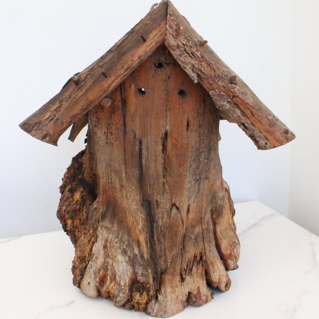Vintage Rustic Garden Knothole Birdhouse For Sale In Los Angeles - Image 6 of 7