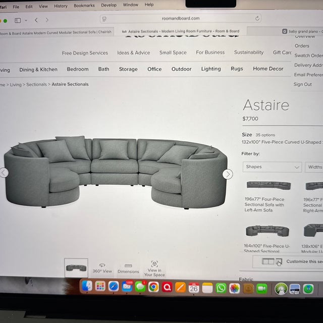 2020s Room and Board Astaire Sofa & Storage Ottoman For Sale - Image 5 of 8