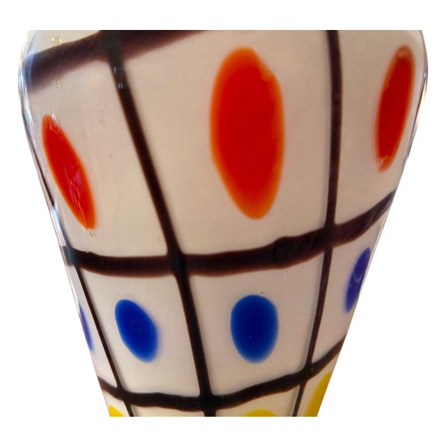 Vintage Italian Murano Polka Dot Art Glass Vase, Mid-20th Century. For Sale - Image 4 of 9