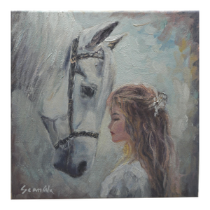 Original Oil Painting, Girl & Horse
