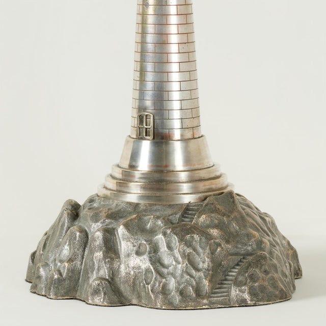 Antique Lighthouse Sculpture or Model With Light For Sale - Image 4 of 10