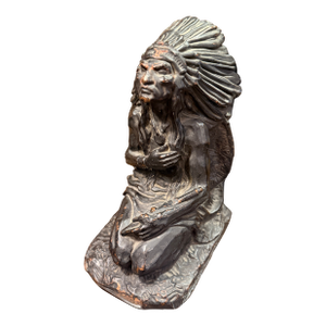 1920s j.l. Lambert Bronze Native Chief Bookends Art Deco Figural Pair
