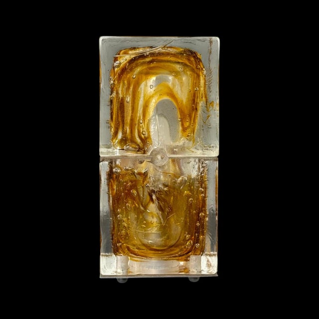 Amber Ice Glass Table Lamp by Albano Poli for Poliarte, 1970s For Sale - Image 9 of 9