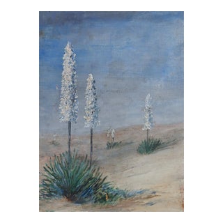 Early 20th Century Desert Yucca Landscape Painting For Sale
