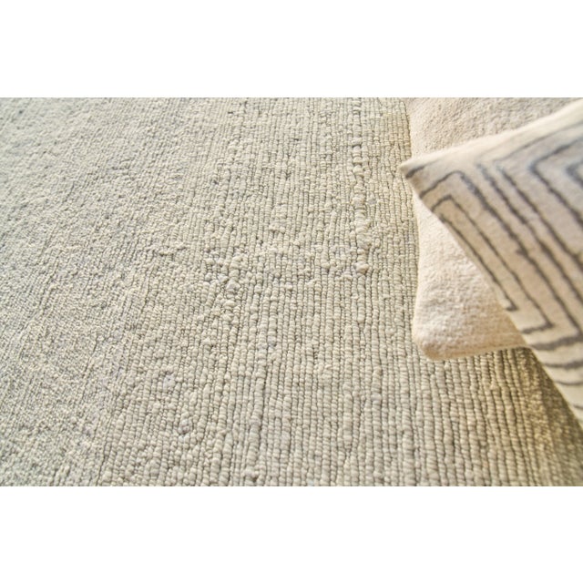 2020s Exquisite Rugs Merino Wool Hand-Knotted Light Silver Rug-9'X12' For Sale - Image 5 of 7