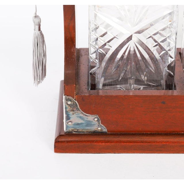 2000 - 2009 Late 20th Century English Silver-Plated 3-Bottle Tantalus, Set of 4 For Sale - Image 5 of 14