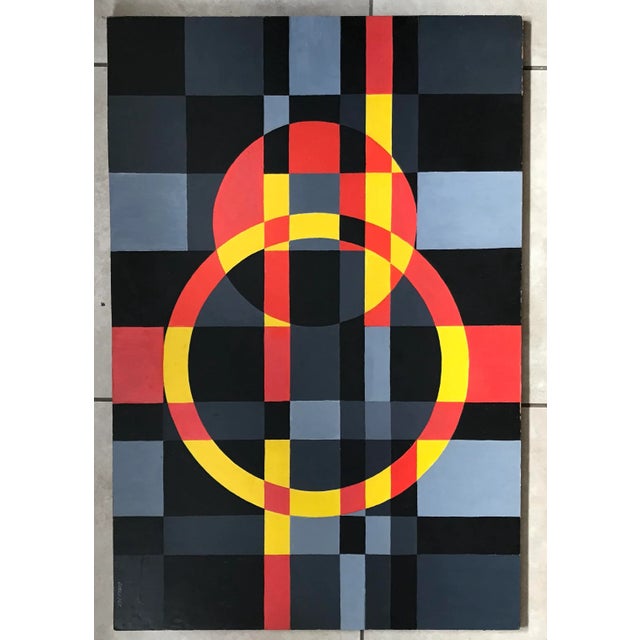 Artist - Sisley Title - Disk and Ring Signed - Lower Right Year - 1967 Medium - Acrylic on board Frame - Unframed Artwork...