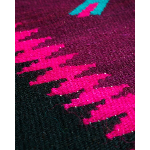 Oversized, wide vintage handwoven 100% wool flatweave runner (kilim-style) featuring bold geometric medallions and...