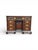 Edwardian Mahogany Desk with Brass Handles, Cupboard & Keys 1 large drawer at top over 3 each side, cupboard to centre....