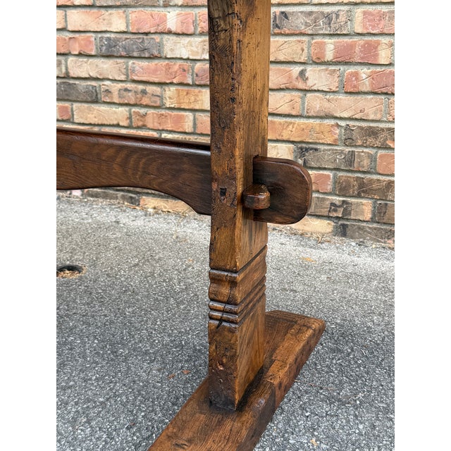 19th Century Oak Trestle Table For Sale - Image 12 of 13